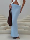 Belle Knit Maxi Skirt Baby Blue