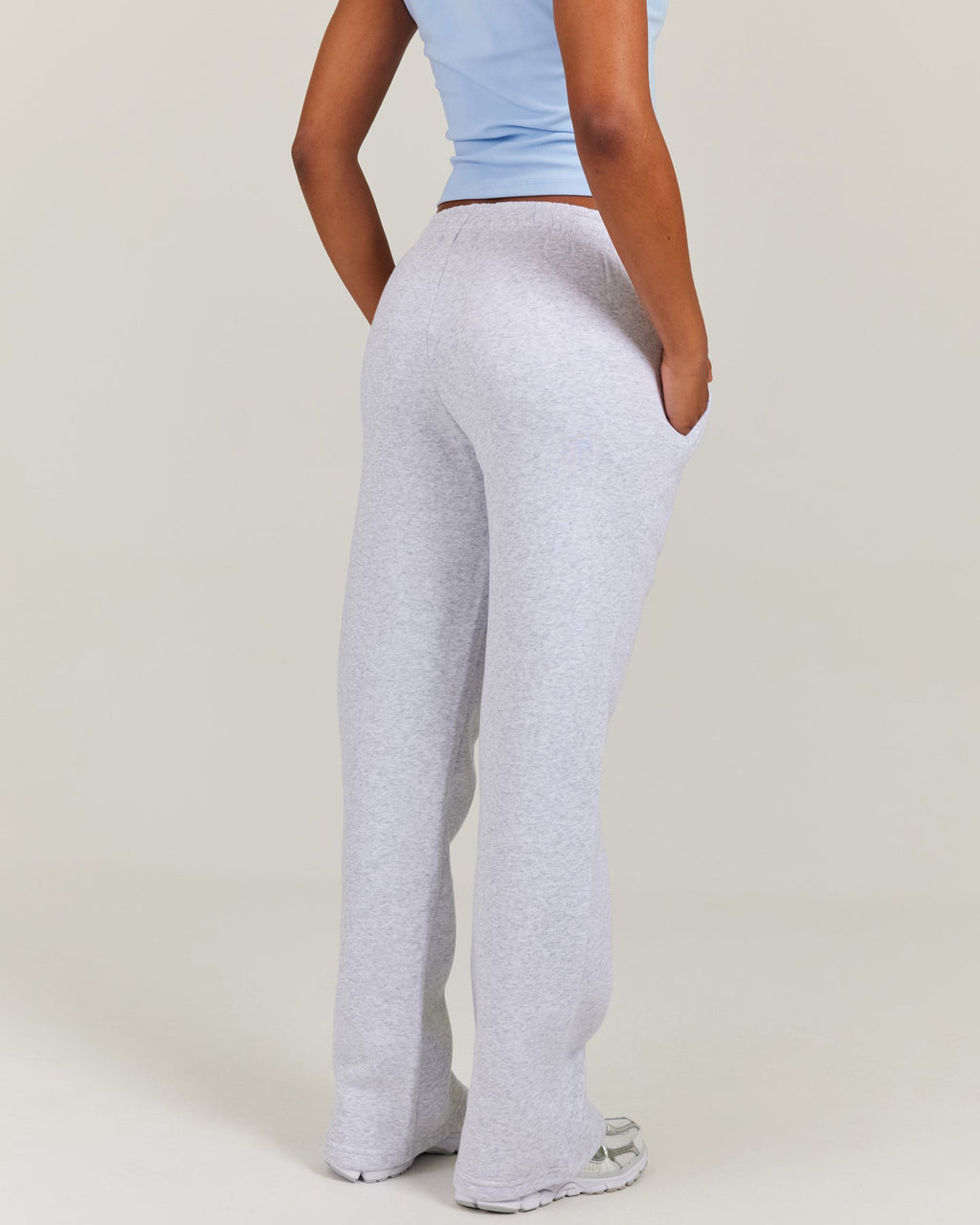 Omni Straight Leg Trackpants - Grey Marle/Light Blue