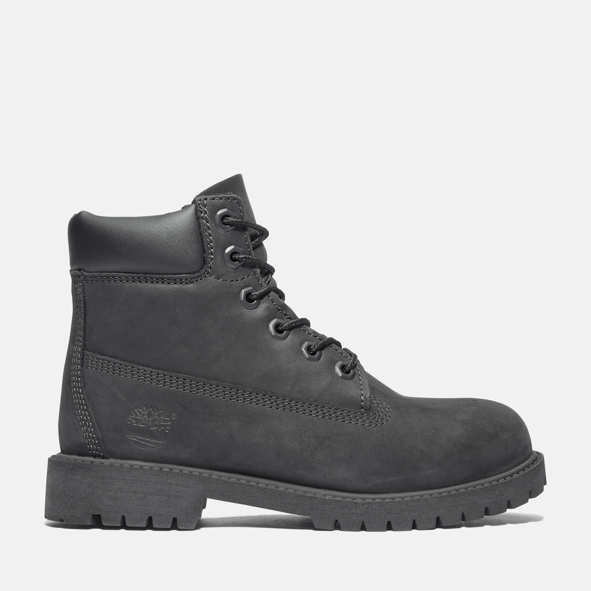 Junior Timberland Premium 6Inch Waterproof Boot TBL Black Nubuck HERO