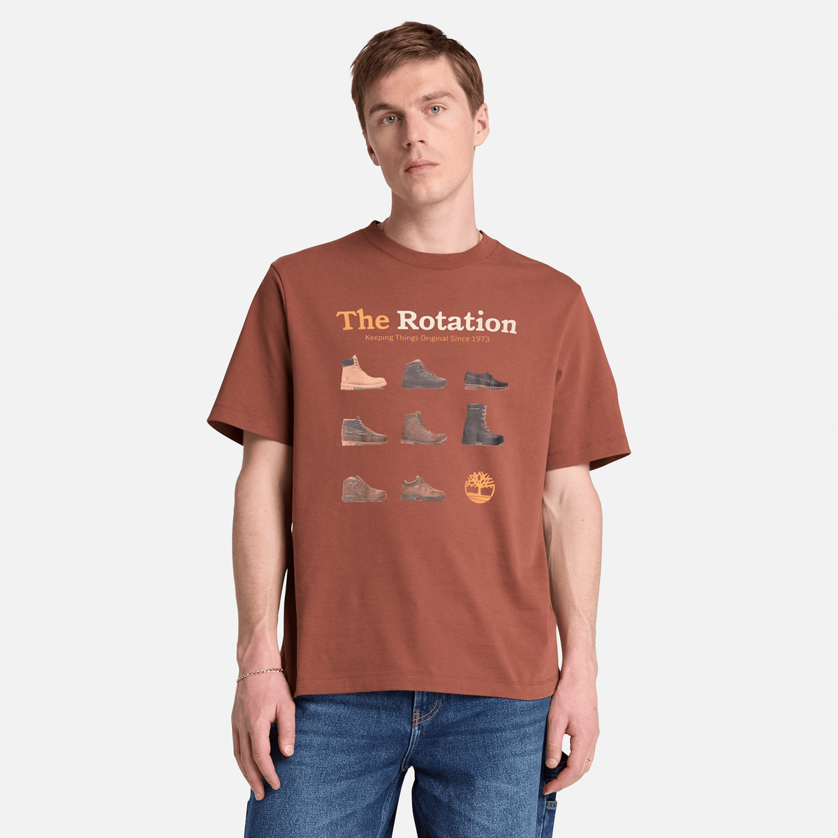 Mens Iconic Footwear ShortSleeve TShirt TBL Brown ALT1