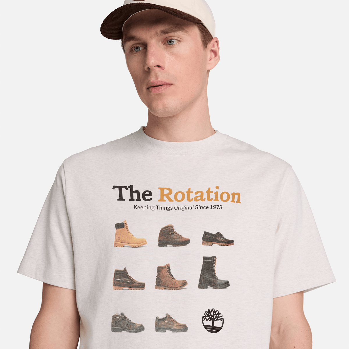 Mens Iconic Footwear ShortSleeve TShirt TBL Light Oatmeal Heather ALT3
