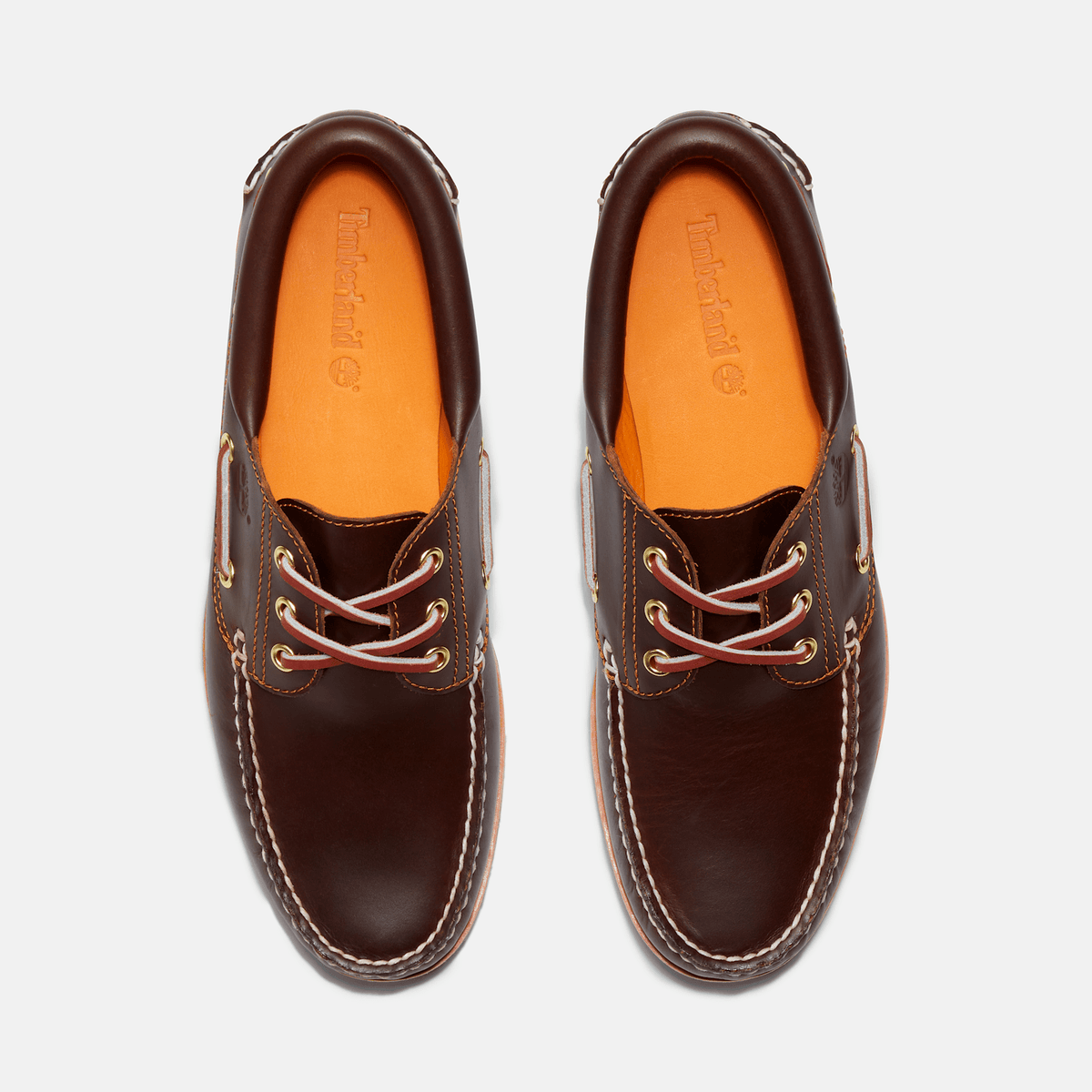 Mens Timberland Authentic 3Eye Lug Handsewn Boat Shoe TBL Brown ALT2