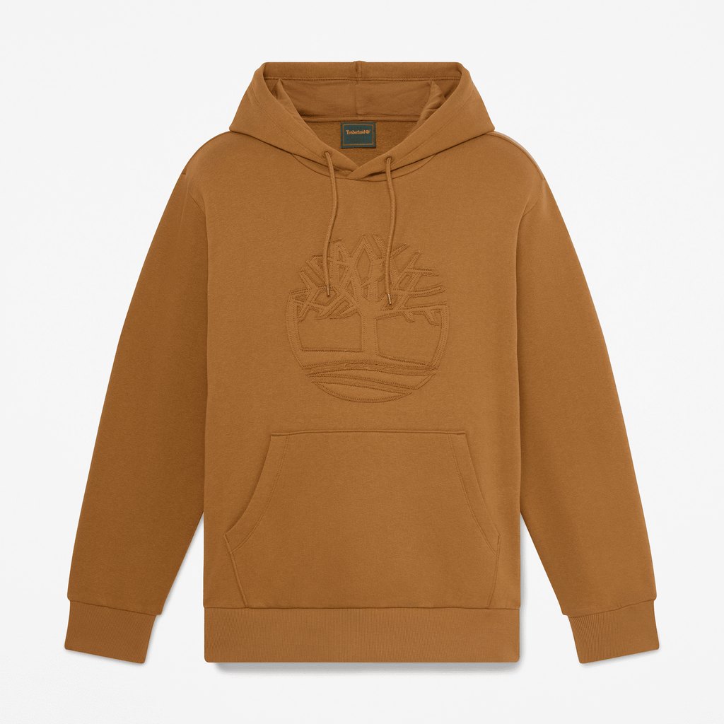 Mens Wareham Tree Logo Patch Hoodie TBL Dark Wheat HERO