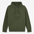 Mens Wareham Tree Logo Patch Hoodie TBL Dark Green HERO