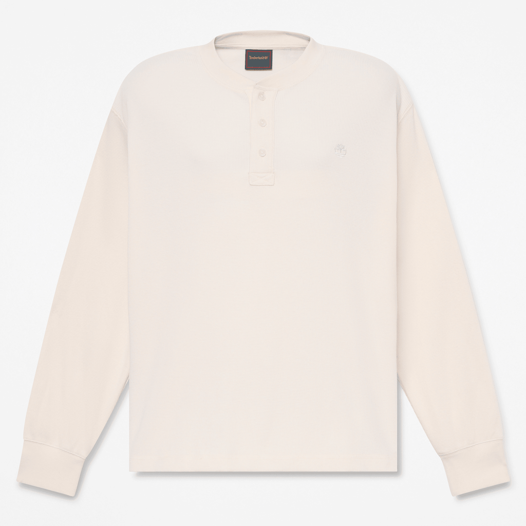 Mens Wharf River Waffle LongSleeve Polo TBL White Smoke HERO