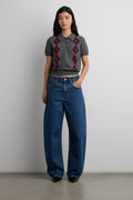 ARGYLE SHORT SLEEVE POLO SWEATER