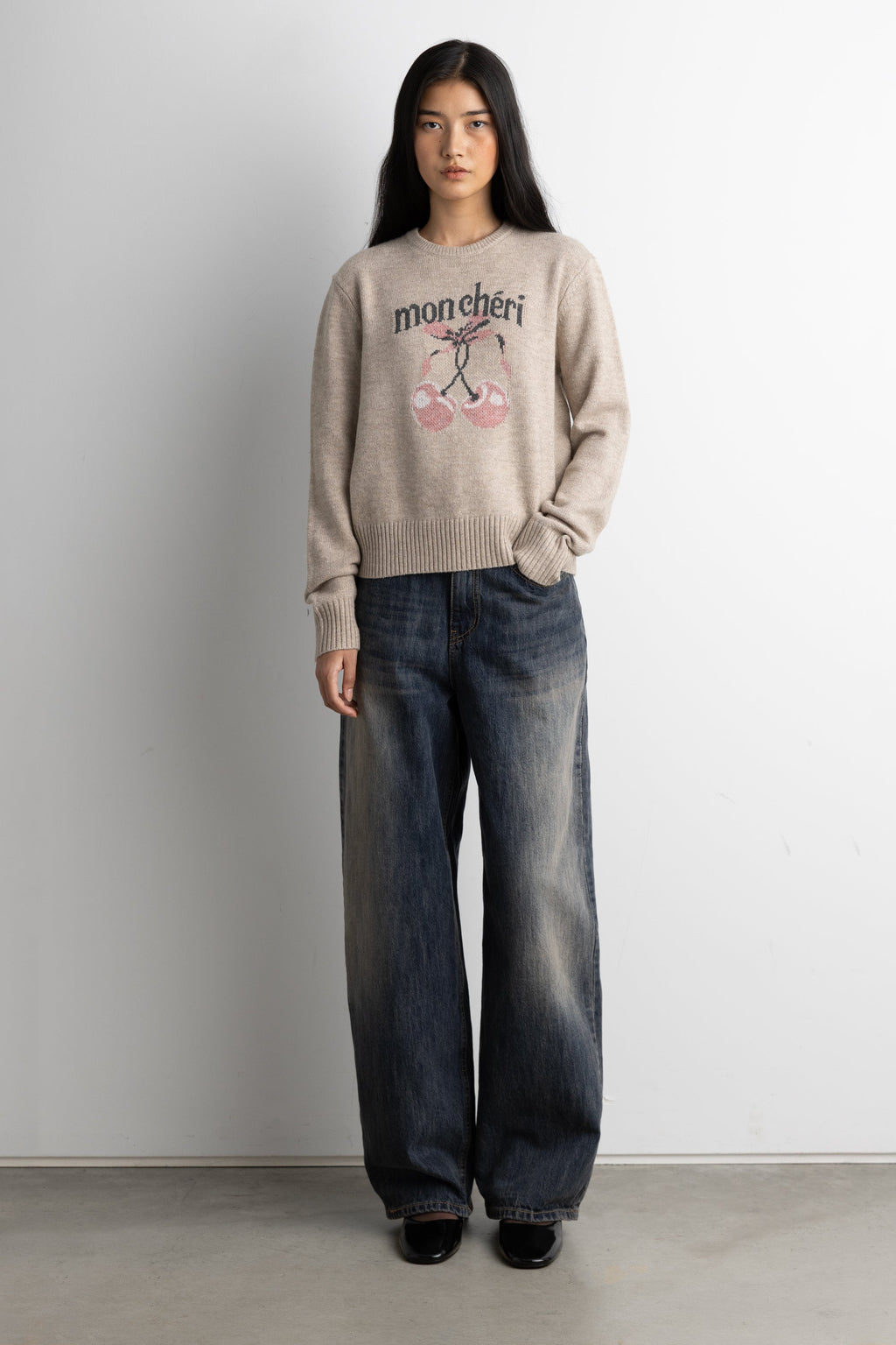 CHERRY INTARSIA SWEATER