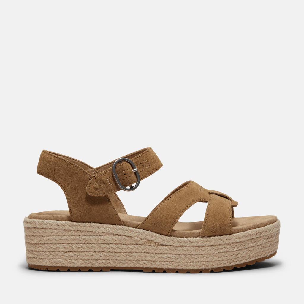 Womens Santorini Sun Backstrap Sandal TBL Beige Suede HERO