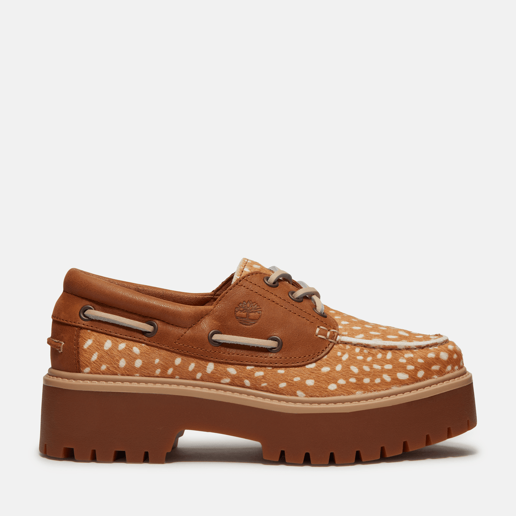 Womens Stone Street Platform Boat Shoe TBL Medium Brown FullGrainNatural HERO