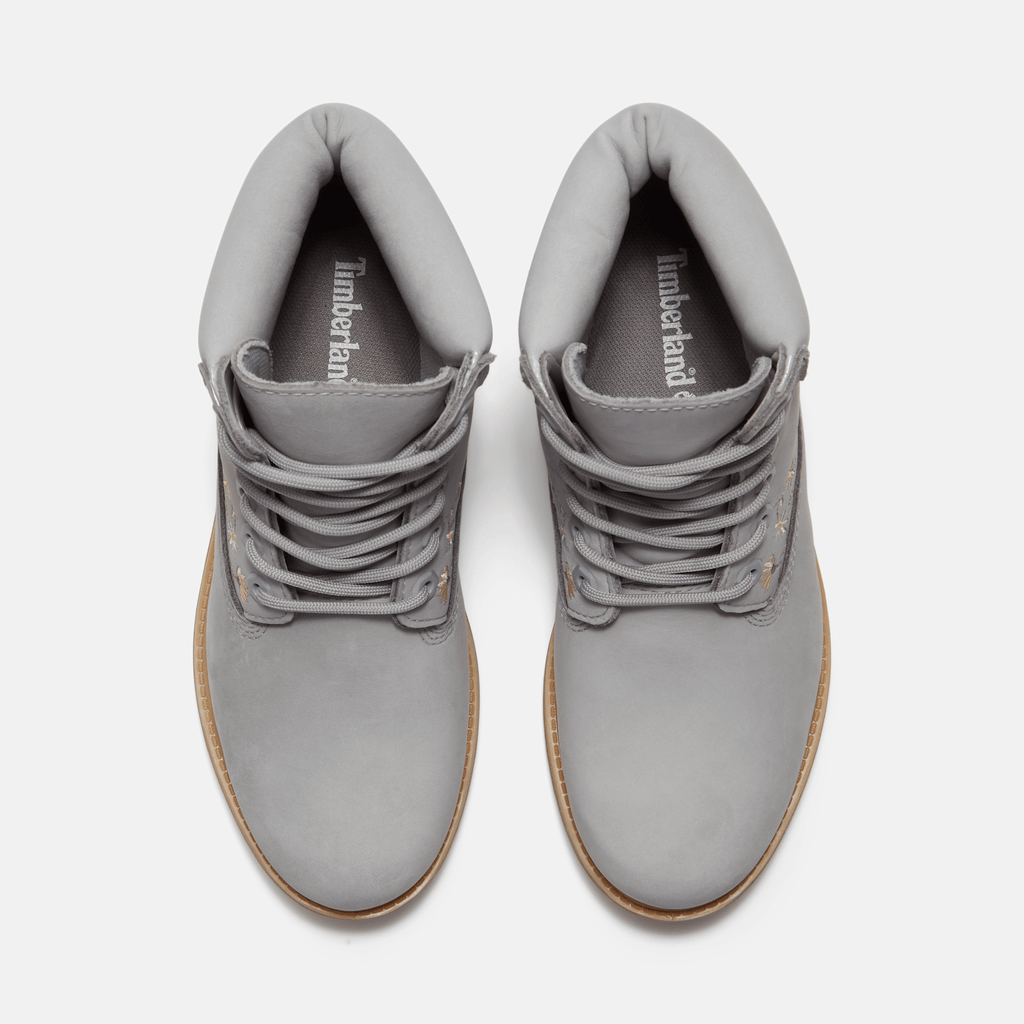 Womens Timberland Premium 6Inch Waterproof Boot TBL Light Grey Nubuck ALT2