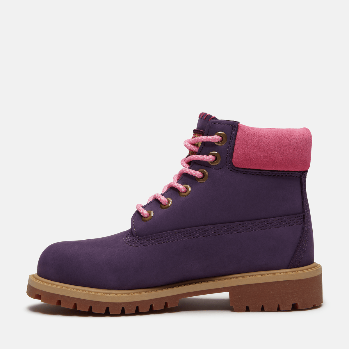 Youth Timberland Premium 6Inch Waterproof Boot TBL Dark Purple NubuckPink ALT6